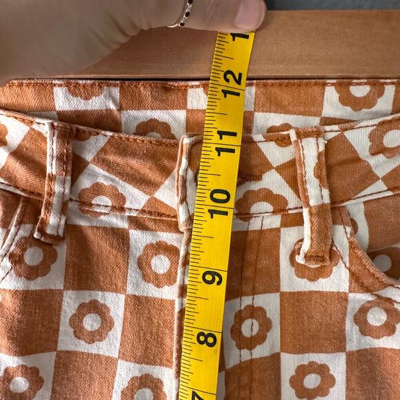 Baevely Anthropologie Retro Flower Checker Print Pants - Picture 7 of 9